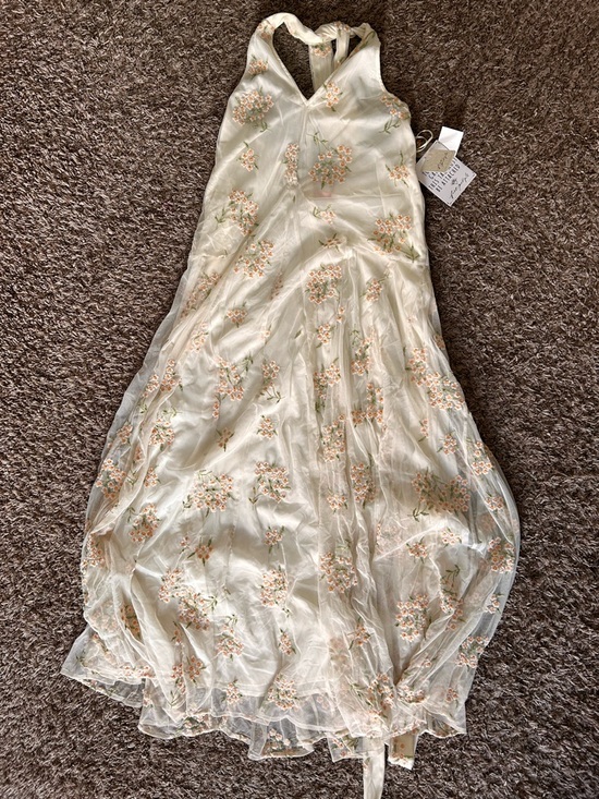 Free People Embroidered Holding On Convertible Maxi Halter Dress XS - Picture 3 of 7